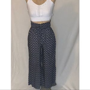 Cropped Ultra High Rise Paperbag Culottes